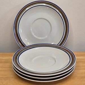 Vintage Salem Stoneware Plates Saucers 6 1/4", Georgetown Collection Set of 4